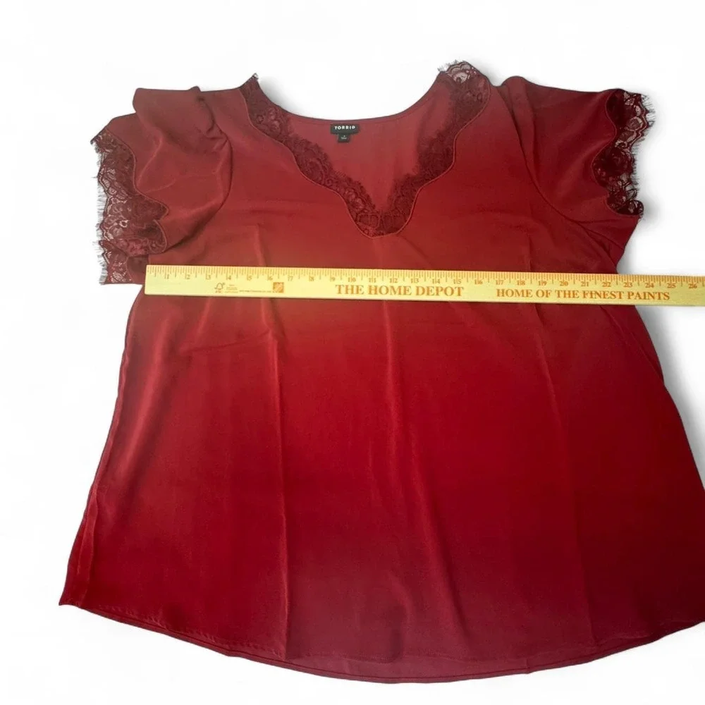 Torrid deep red‎ chiffon top